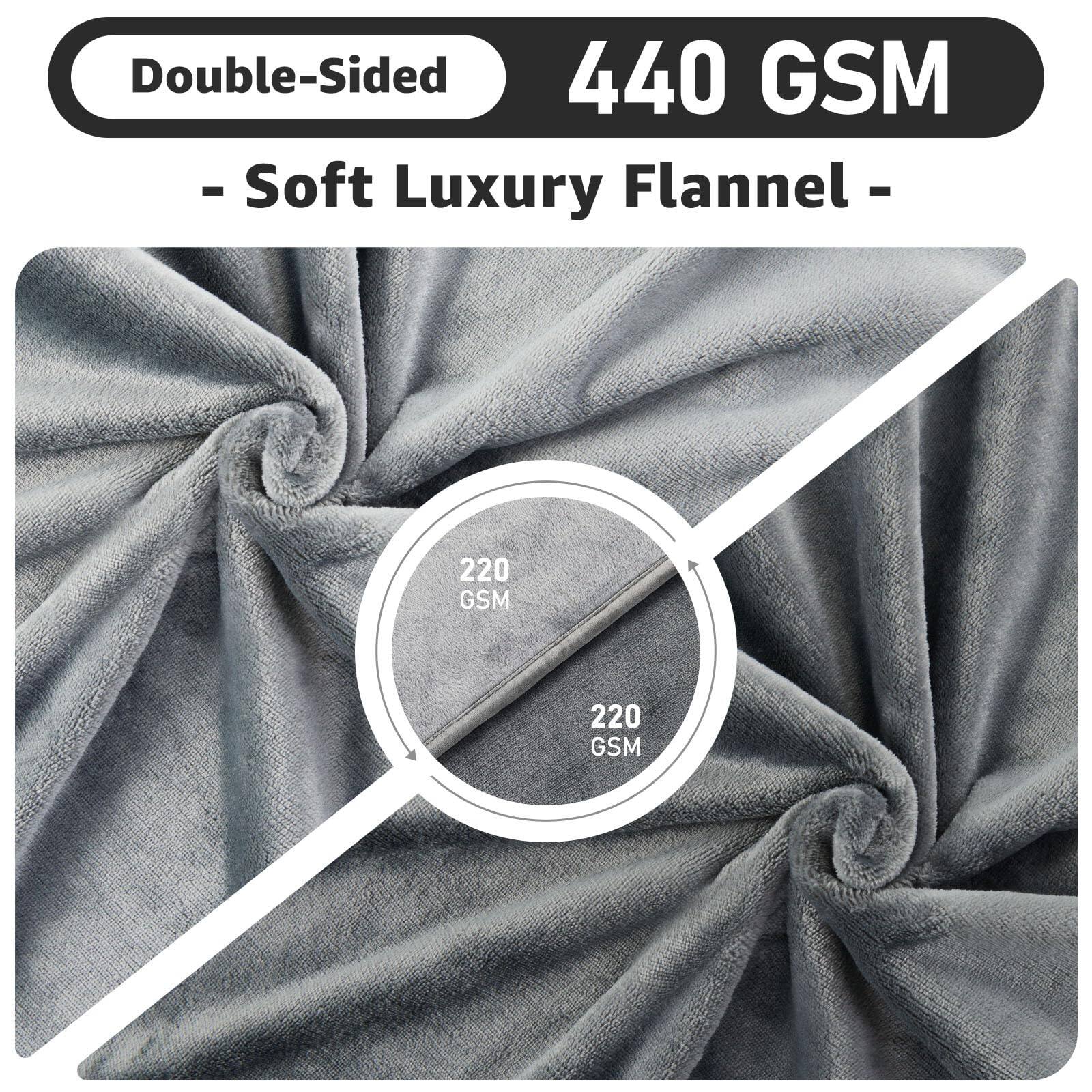 Double-Sided  
440 GSM  
- Soft Luxury Flannel -  
220 GSM  
220 GSM