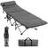 Front. Costway - Costway Folding Retractable Travel Camping Cot w/Removable Mattress & Carry Bag - Grey.
