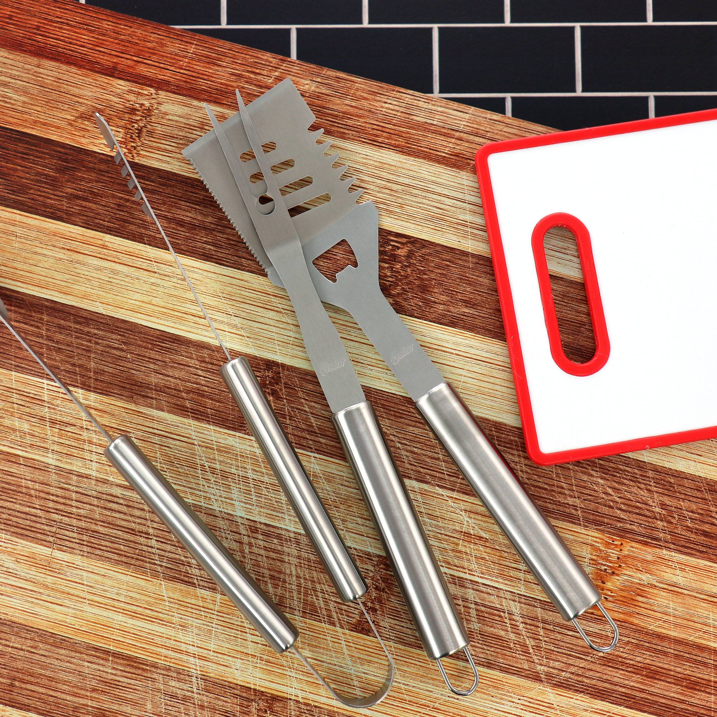 Alt View 6. Oster - Oster Baldwin 3 Piece Stainless Steel Barbecue Tool Set in Silver - Silver.