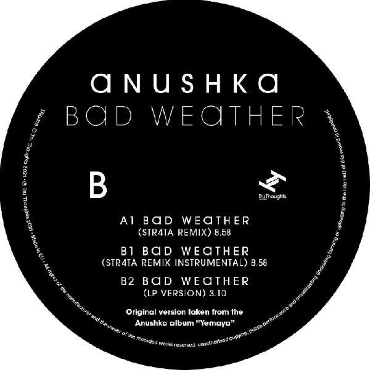 Anushka - Bad Weather / Str4ta Remix - VINYL LP