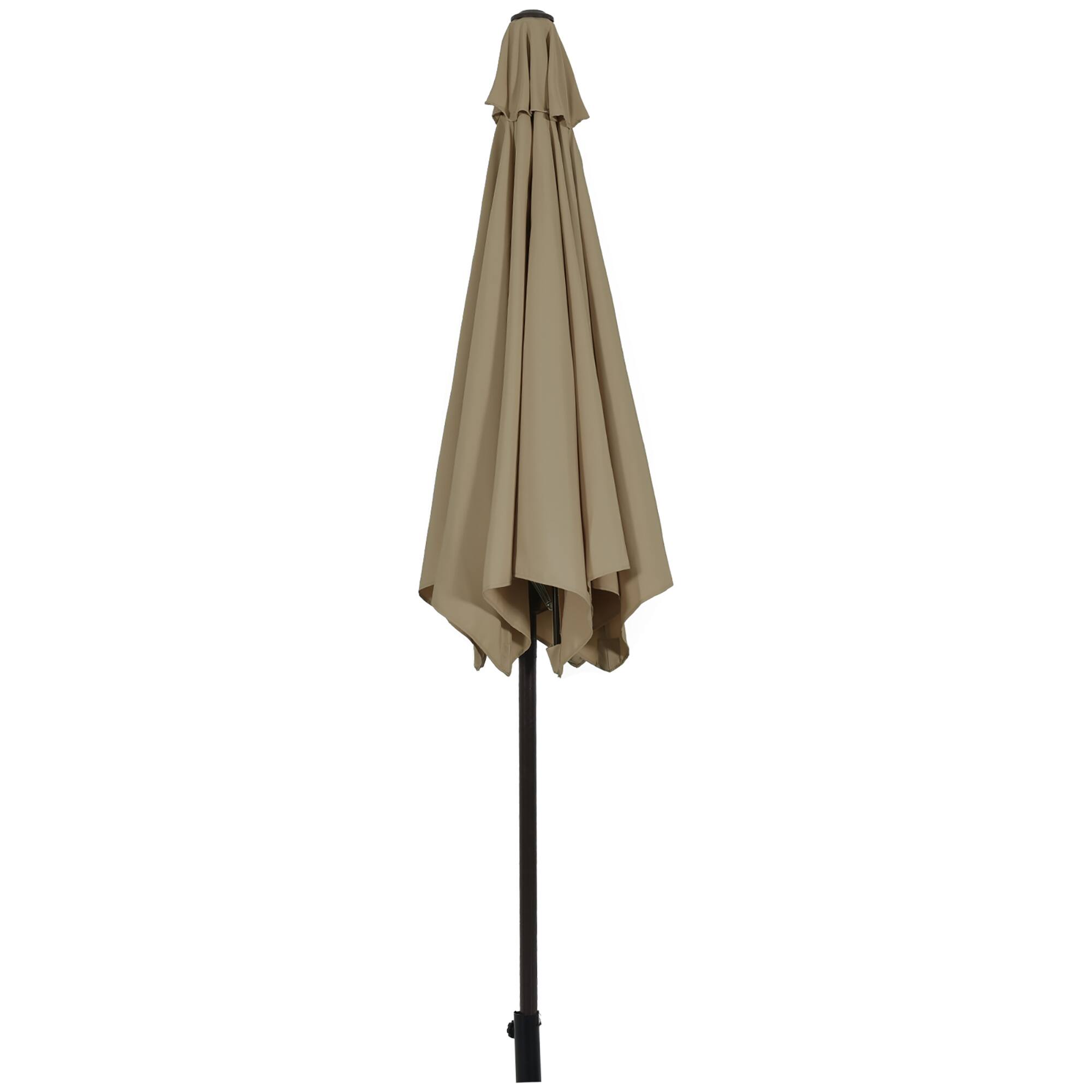 Alt View 2. Costway - 9Ft Outdoor Market Patio Table Umbrella Push Button Tilt Crank Lift Tan - Tan.