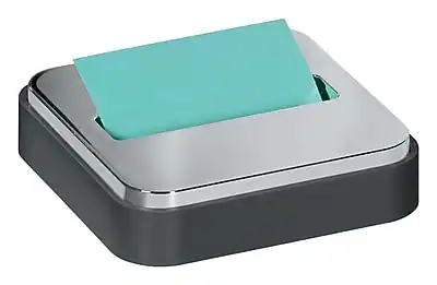 Front. Post-it - Pop-up Dispenser for 3" x 3" Notes - Black/Silver.