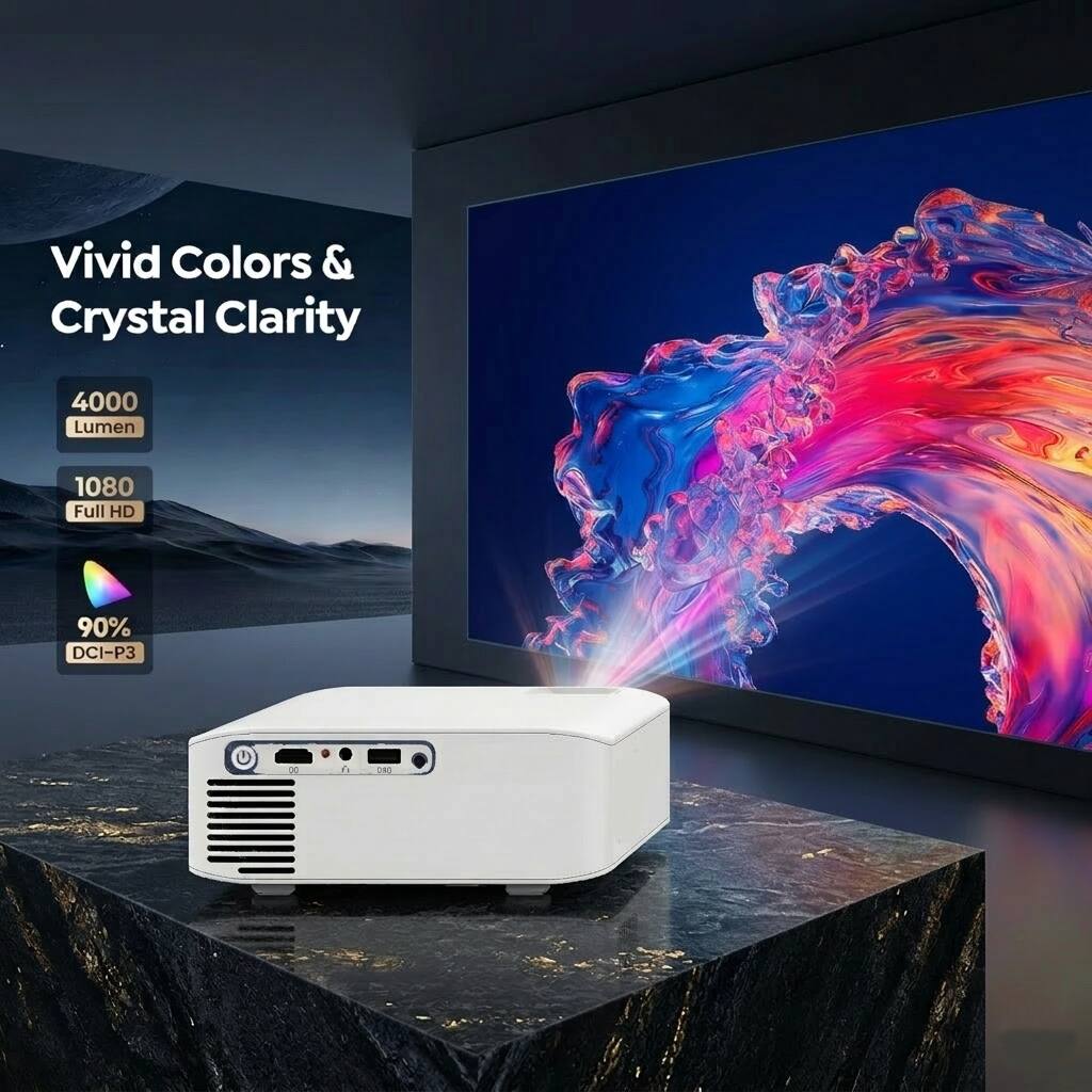 Vivid Colors & Crystal Clarity  
4000 Lumen  
1080 Full HD  
90% DCI-P3