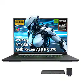GIGABYTE - Upgraded - AERO X16 16" Gaming Laptop,Ryzen AI 9 HX 370,64GB RAM,2TB SSD+1TB Docking,RTX 5070,Backlit,Win 11 Pro - White