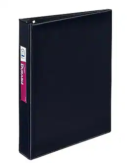 Avery - Durable Mini 1" 3-Ring Non-View Binders for 5 1/2" x 8 1/2" paper, Round Ring - Black