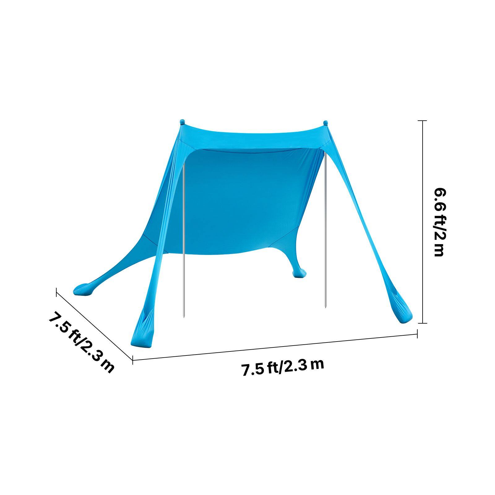 7.5 ft/2.3 m  
6.6 ft/2 m