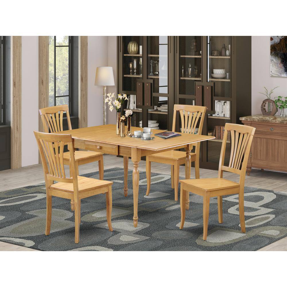 Angle. East West Furniture - Dining Room Set Oak - Brown.