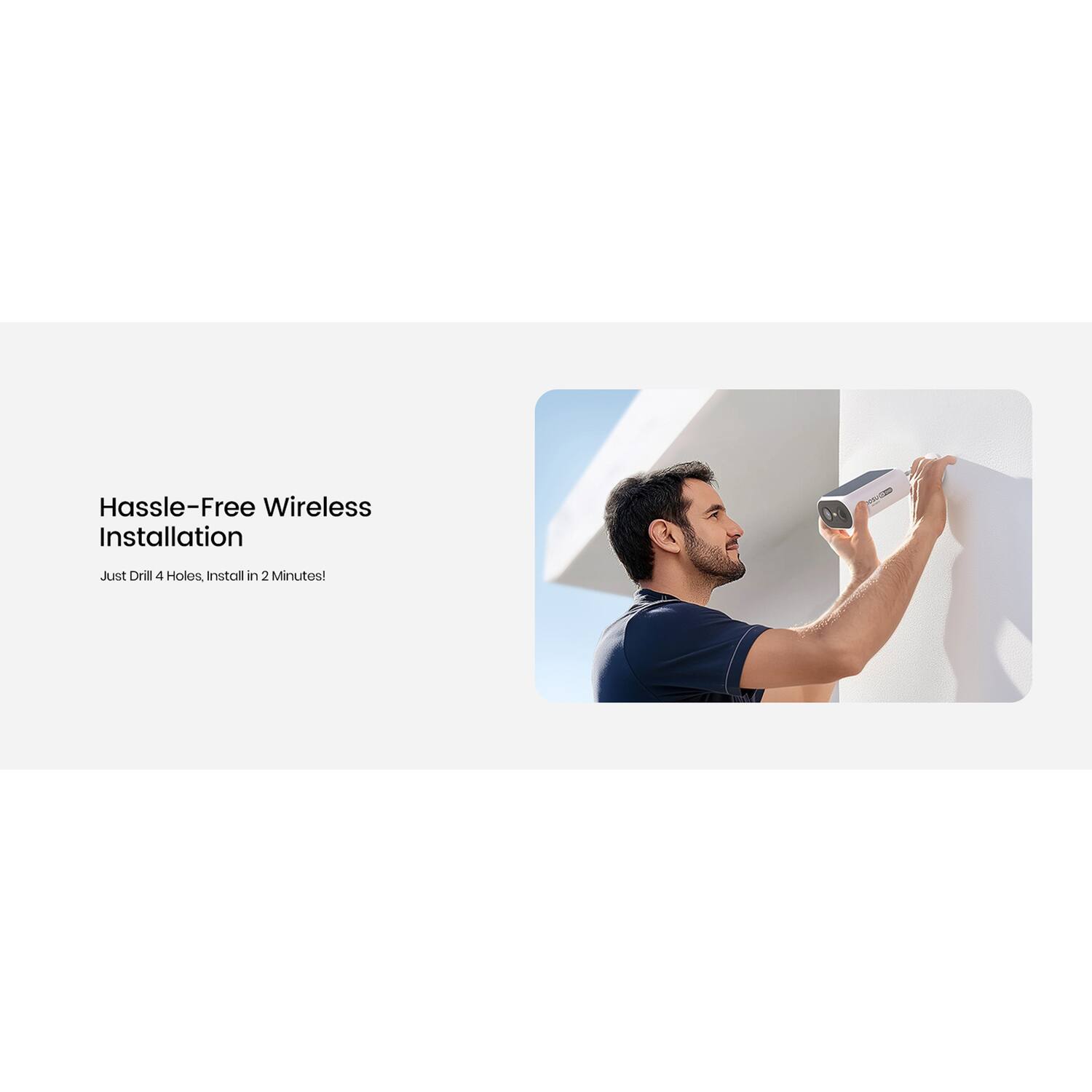 Hassle-Free Wireless Installation  
Just Drill 4 Holes, Install in 2 Minutes!