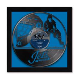 Sporticulture - Winnipeg Jets 13" x 13" Framed Vinyl Record Art Print - Blue