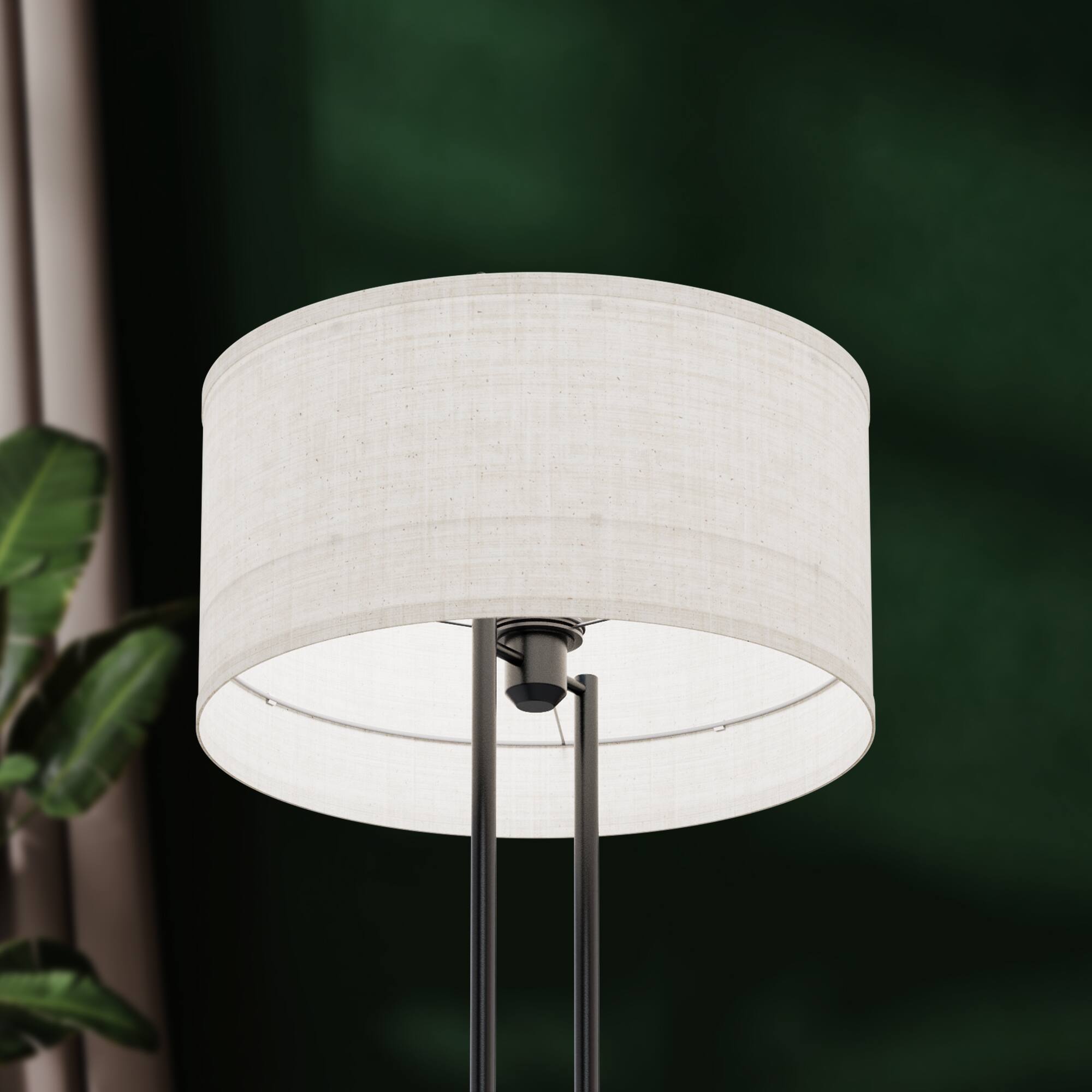 Angle. Infibrite - Modern Structure 25 Inch Table Lamp with Textured Shade, E26 Bulb Compatible - White.