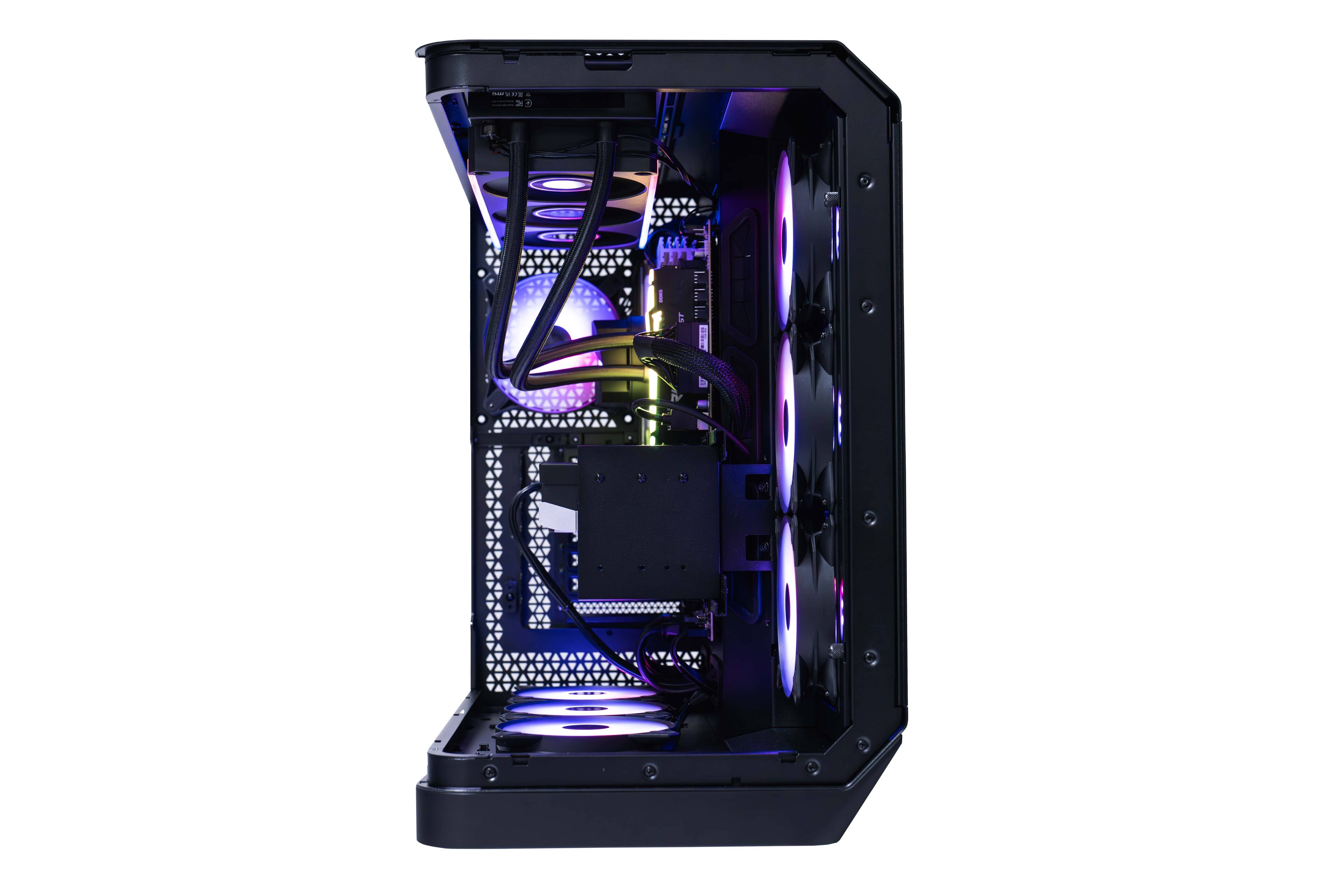 Back. MSI - Vision RS AI Gaming Desktop - Intel Ultra 7 265- 32GB Memory - NVIDIA GeForce RTX 5070 - 2TB SSD - Black.