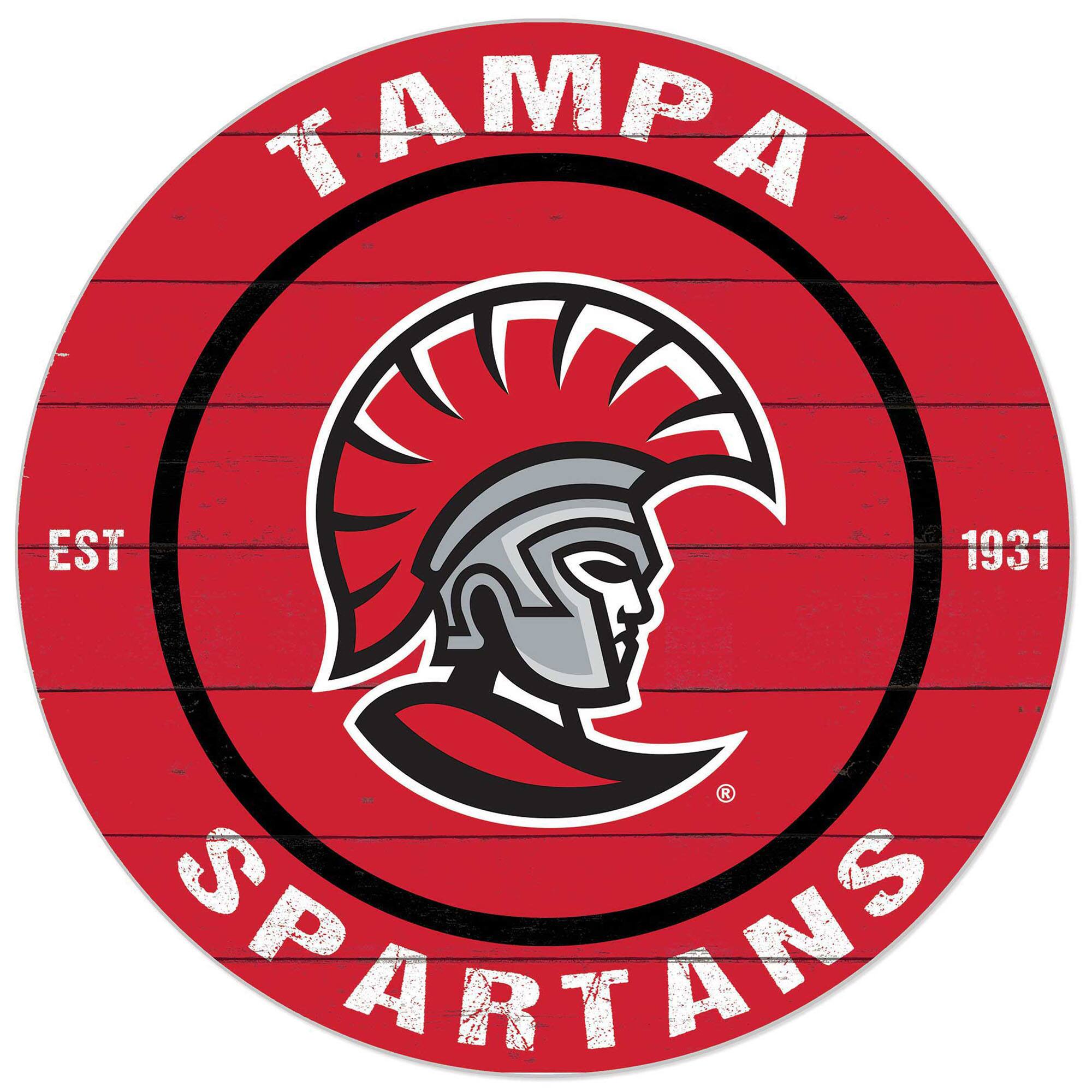 Red University of Tampa Spartans 20'' x 20'' Indoor/Outdoor Circle Sign