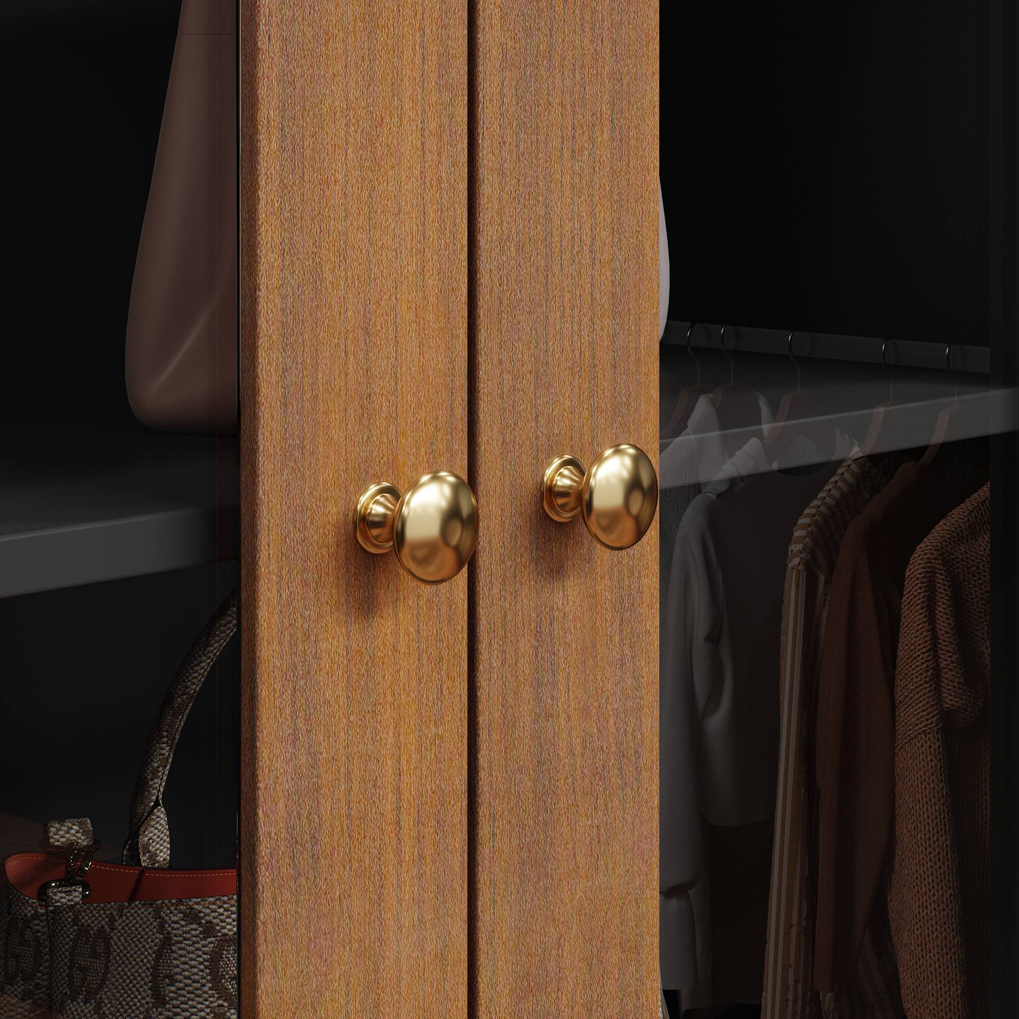 Alt View 1. Famapy - Famapy Mid - Century Modern Bookcase with Glass Doors: Multi - Storage Shelves & Drawers for Home Office - Wooden & Black.