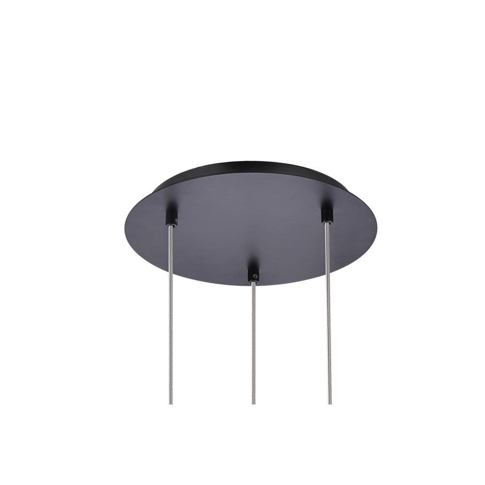 Alt View 1. Elegant Lighting - Eren 3 lights Black pendant - Black.