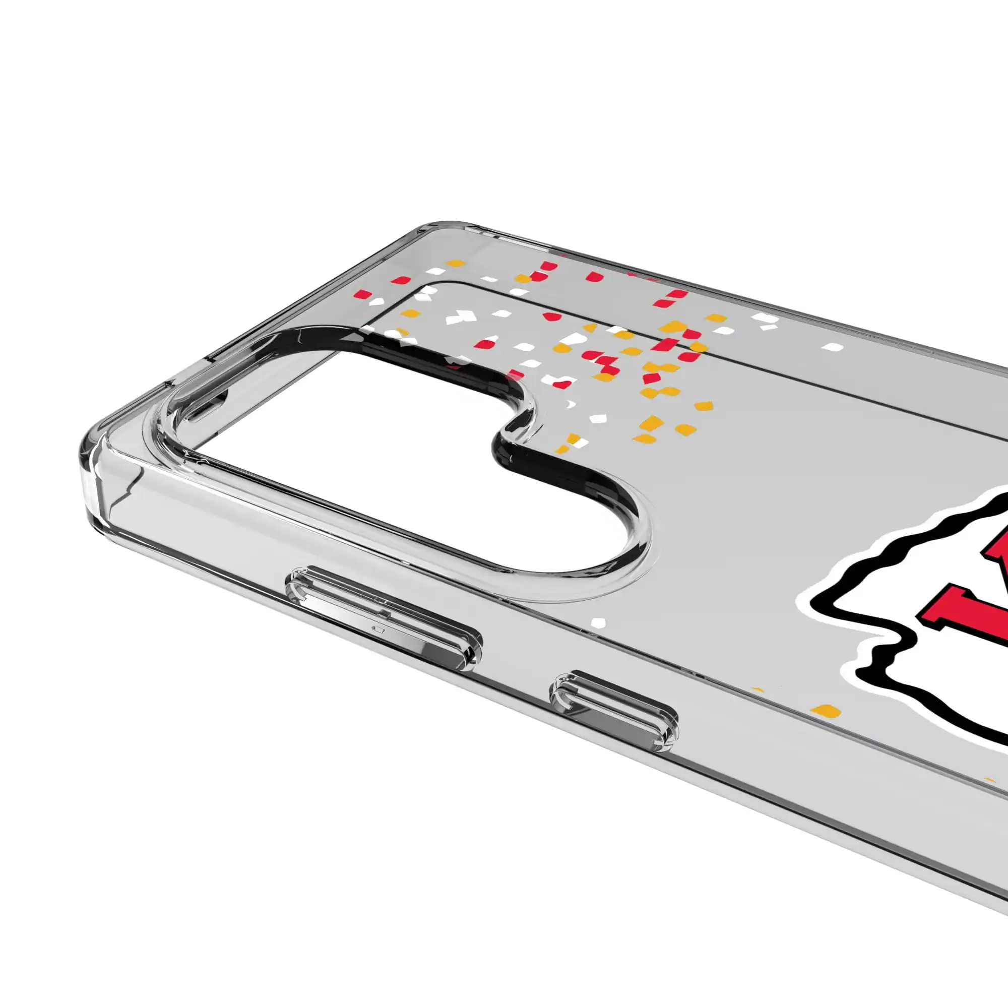 Alt View 2. Keyscaper - Kansas City Chiefs Galaxy Clear Case with Confetti Design - S23 Ultra - Multicolor.