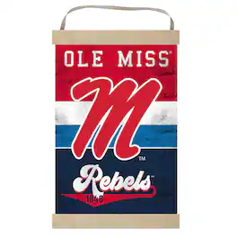 Jardine - Ole Miss Rebels Retro Logo Banner Sign - Red