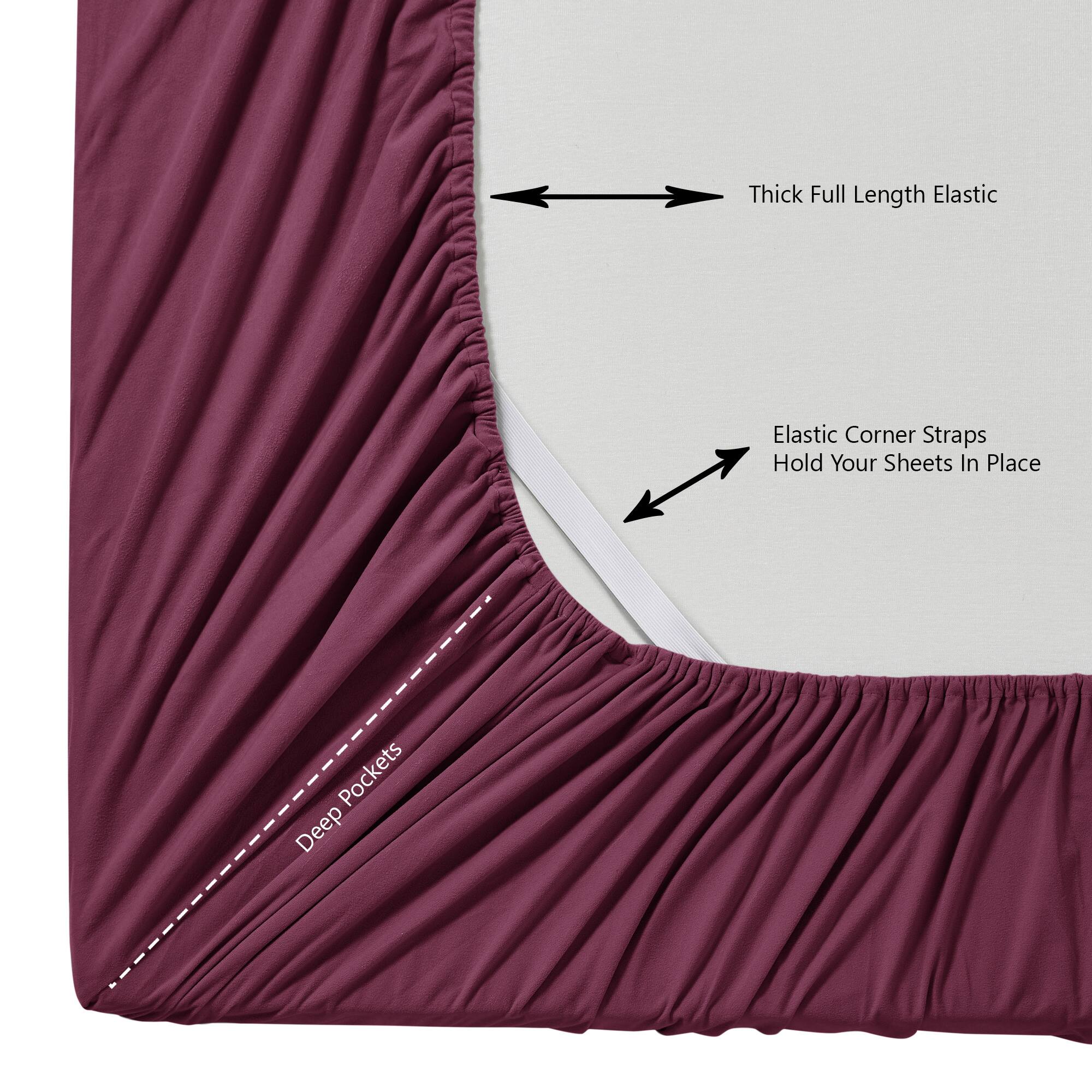 - Thick Full Length Elastic
- Elastic Corner Straps Hold Your Sheets In Place
- Deep Pockets
