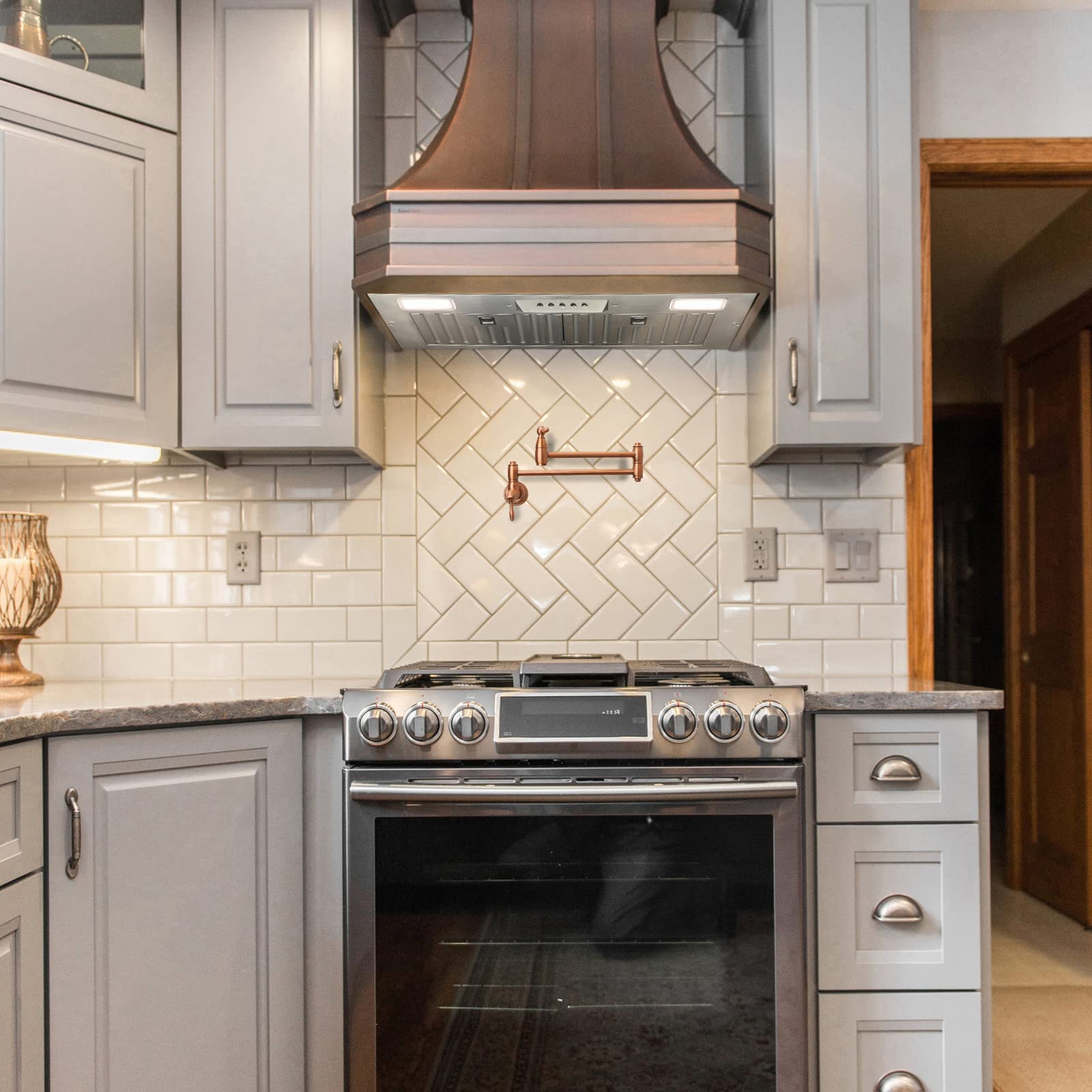 Alt View 9. Akicon - Akicon 30 in. 600 CFM Ducted Insert Range Hood in Stainless Steel - Stainless steel.