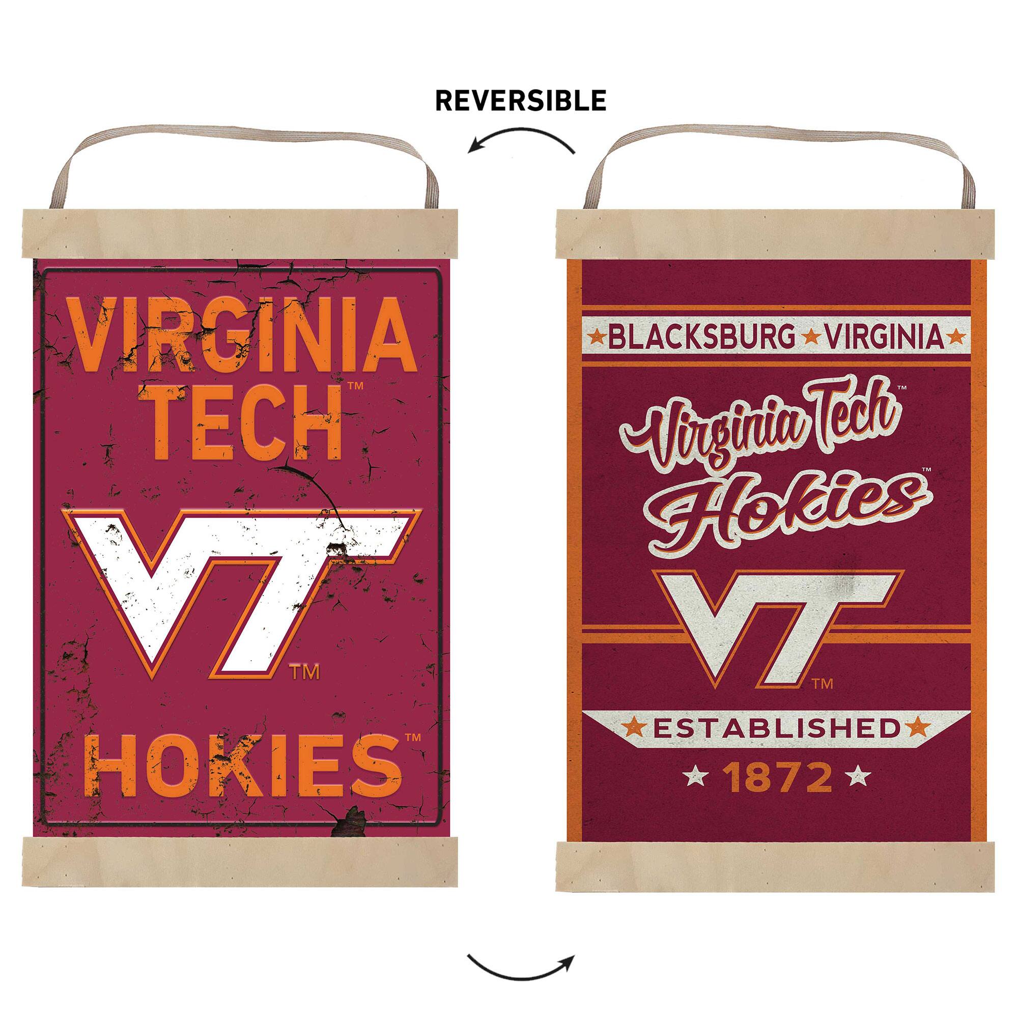 REVERSIBLE  
VIRGINIA TECH  
VT  
HOKIES  
BLACKSBURG VIRGINIA  
Virginia Tech  
Hokies  
VT  
ESTABLISHED 1872