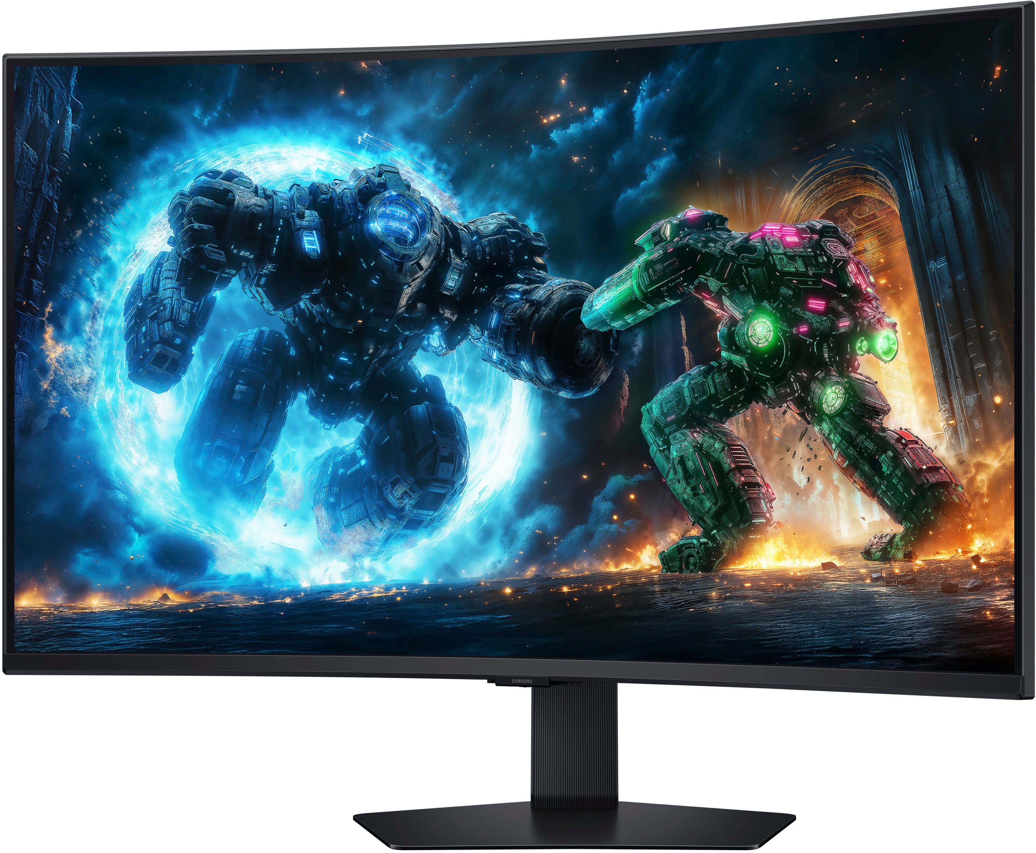 Alt View 15. Samsung - 37" Odyssey G75F 4K 165Hz 1ms AMD FreeSync Prem Pro Curved Gaming Monitor with HDR 600 (DisplayPort, HDMI) - Black.