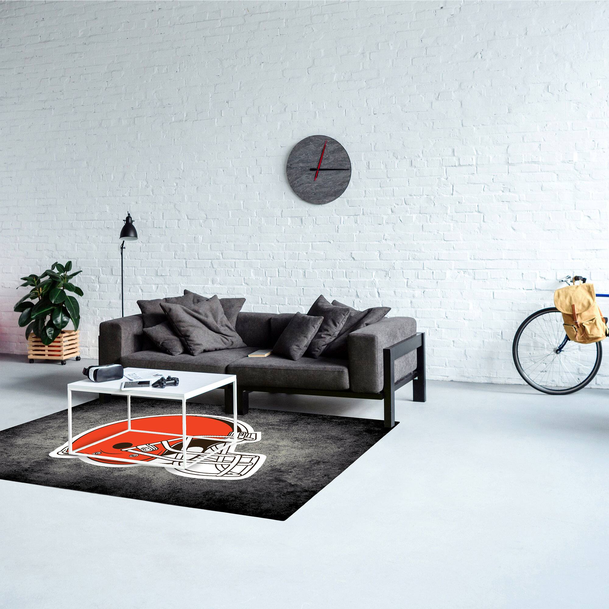 Alt View 1. Imperial - Cleveland Browns 3'10" x 5'4" Distressed Rug - Black.