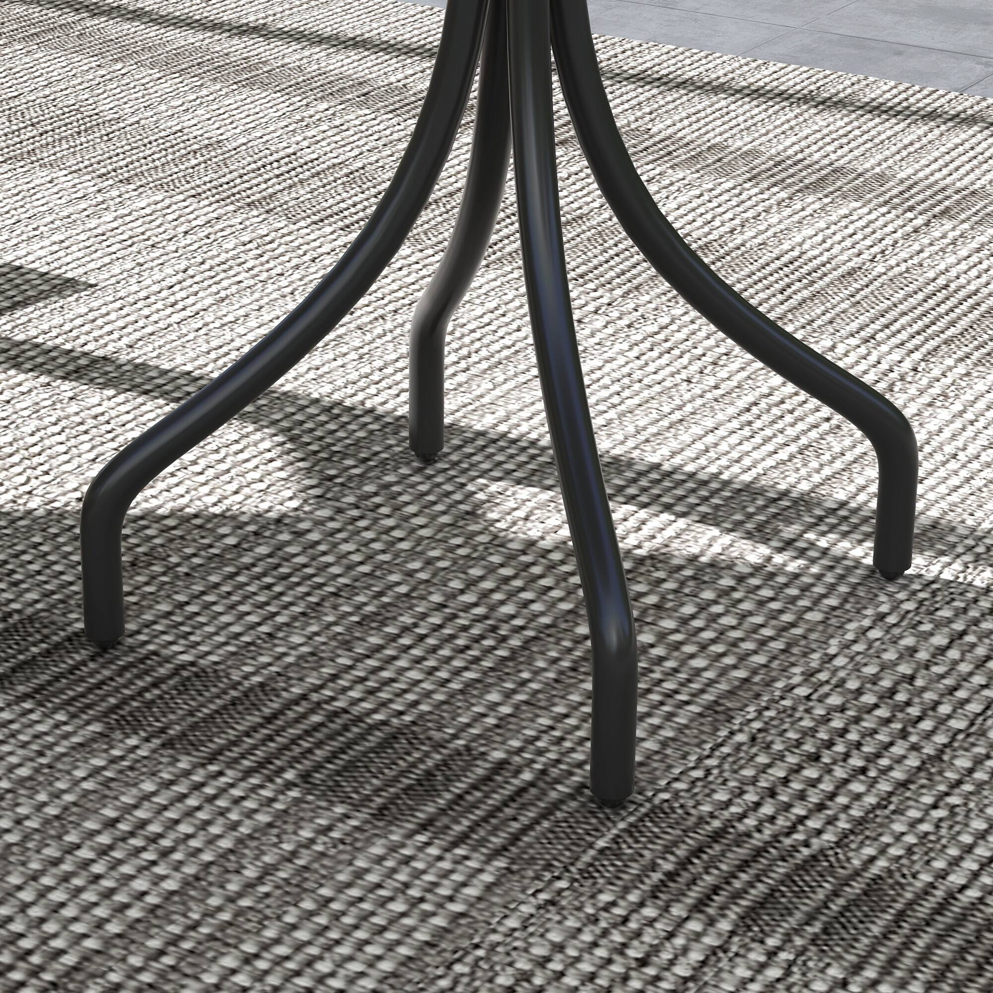 Alt View 8. Outsunny - Outdoor Side Table, 26" Round Patio Table with Steel Frame and Slat Tabletop for Garden, Backyard, Porch - Gray.