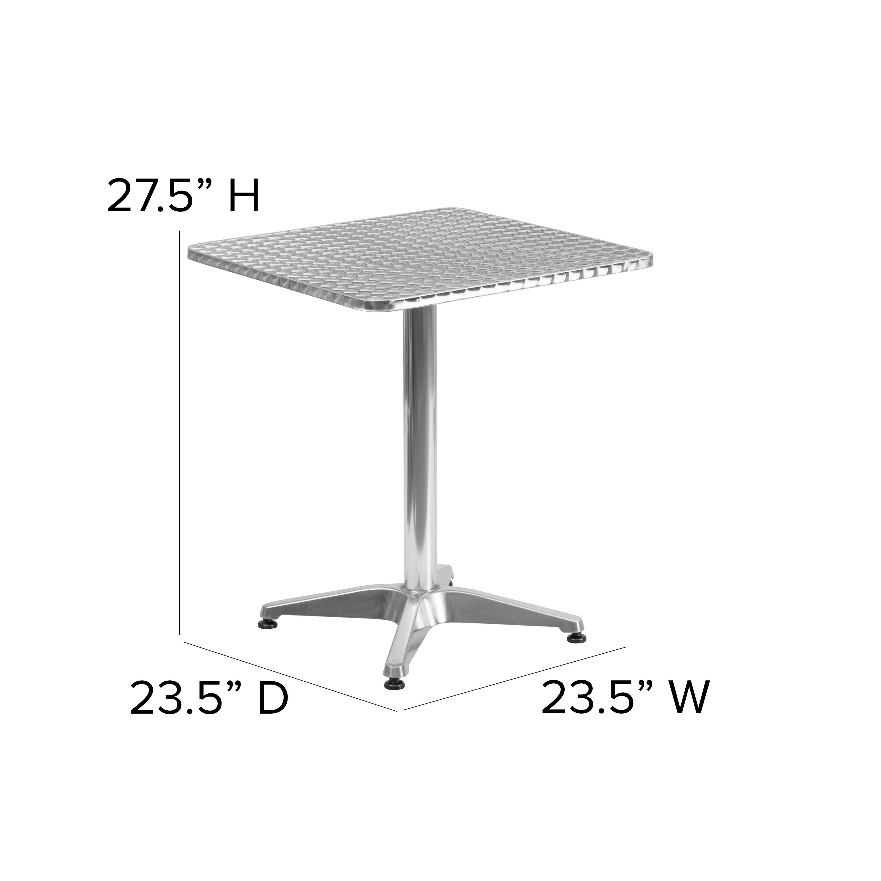 27.5" H  
23.5" D  
23.5" W