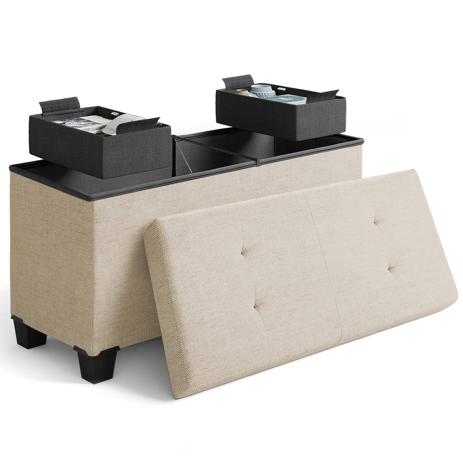 08 - Beige Fabric 15"D x 30"W x 15"H