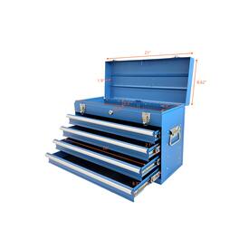 Boyel Living - Heavy Duty Metal Tool Box, 21-inch, Portable Metal Tool Box with 4 Drawers