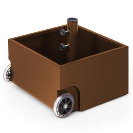 Gymax - 170lbs Patio Umbrella Base Stand Wheels Planter Outdoor Heavy Duty Garden Black - Brown