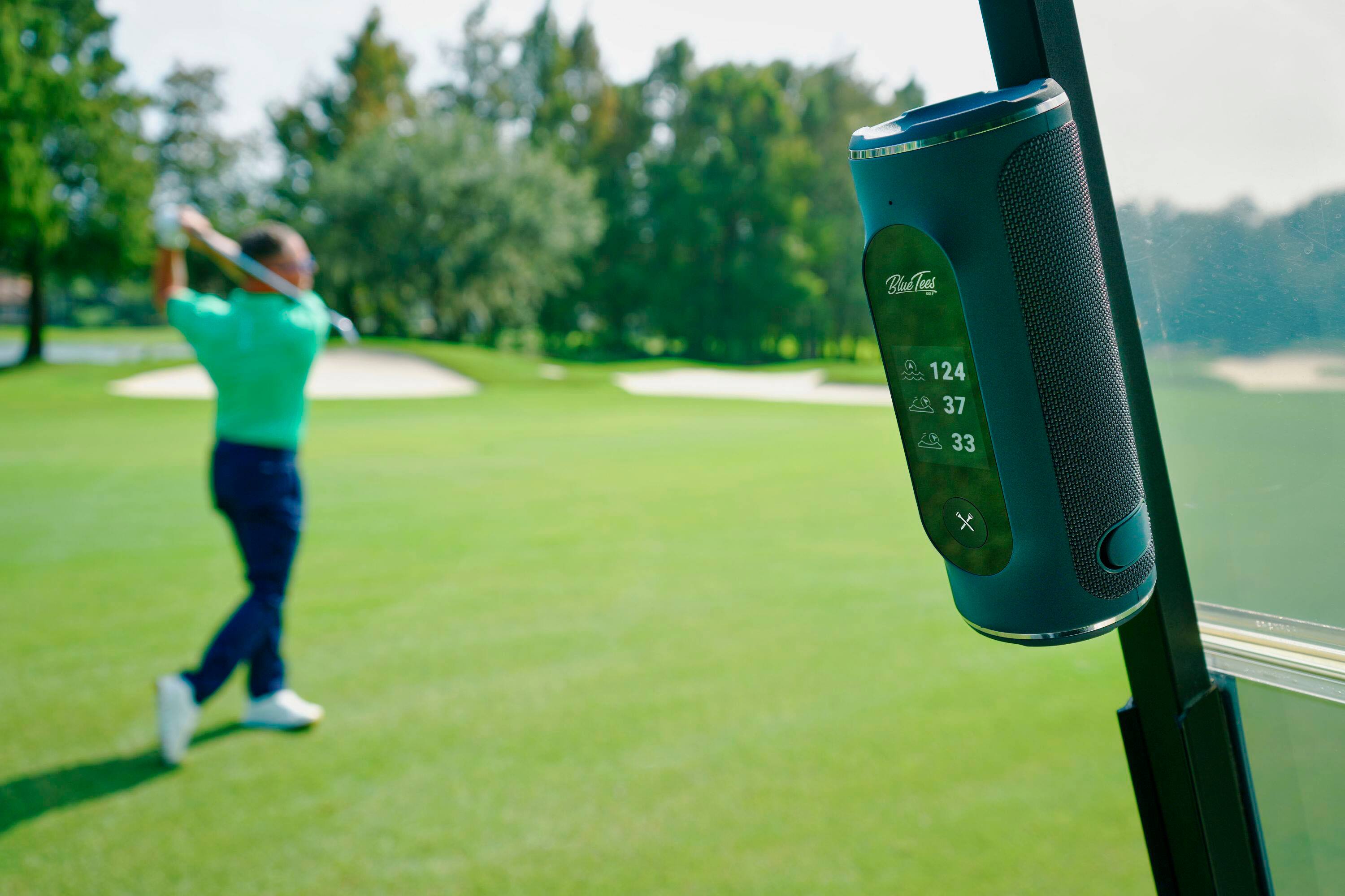 BluTees is 124 yards from the tee box.