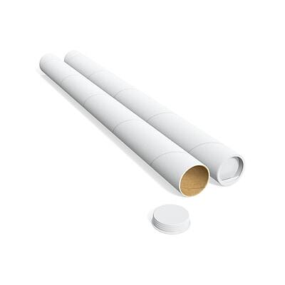 Alt View 1. Staples - 3" x 36" Mailing Tube with Caps, 12/Carton - White.