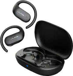 JLab - Jbuds Open Sport Air Conduction Bluetooth Wireless Earbuds - Black - Front_Zoom