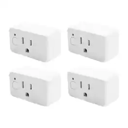 Shelly - Plug US Gen4 Smart Home Plug, Wi-Fi, Bluetooth & ZigBee, 1800W, Energy Monitoring & Light Sensor- 4 pack - White