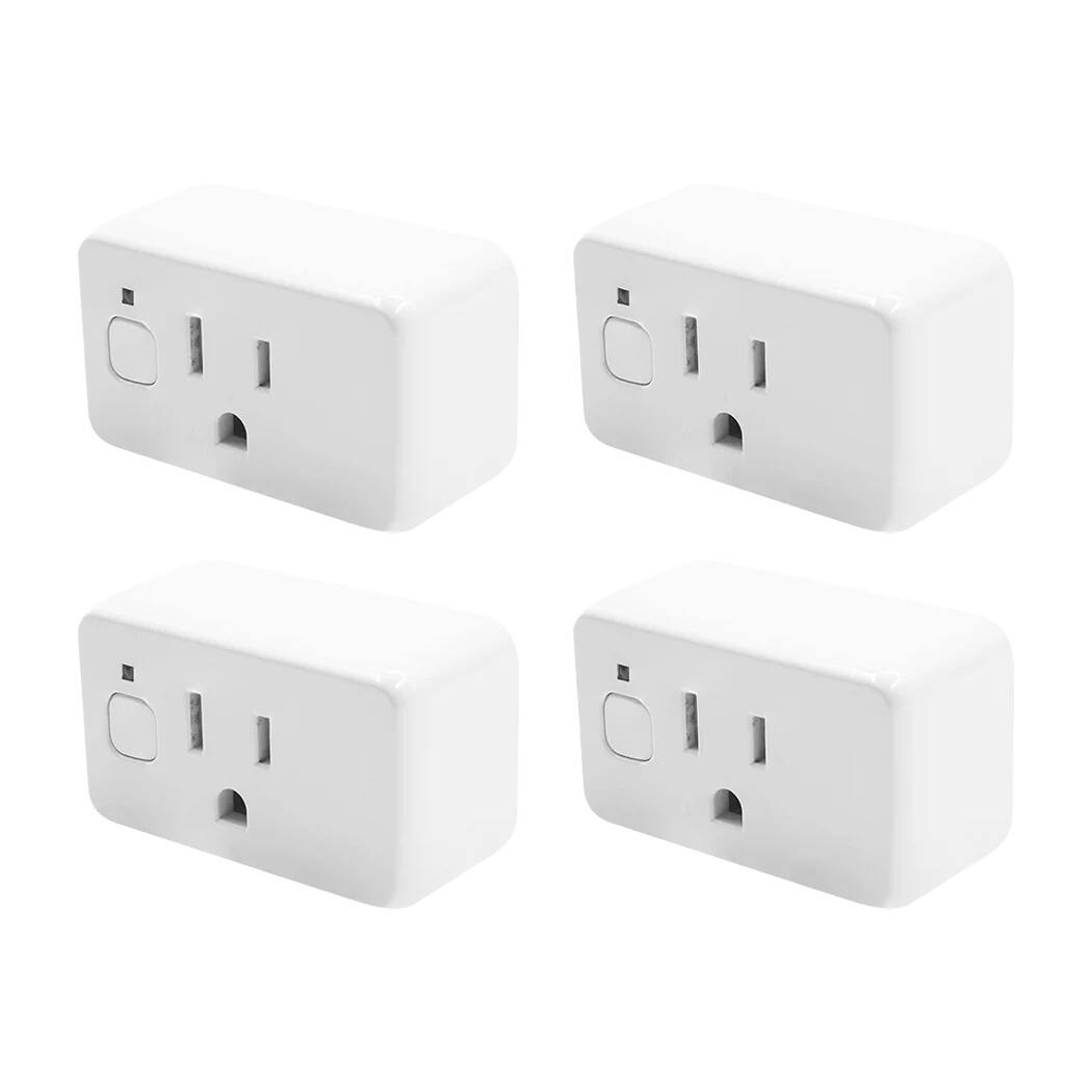 Front. Shelly - Shelly Plug US Gen4 (White) Smart Home Plug, Wi-Fi, Bluetooth & ZigBee, 1800W, Energy Monitoring & Light Sensor- 4 pack - White.