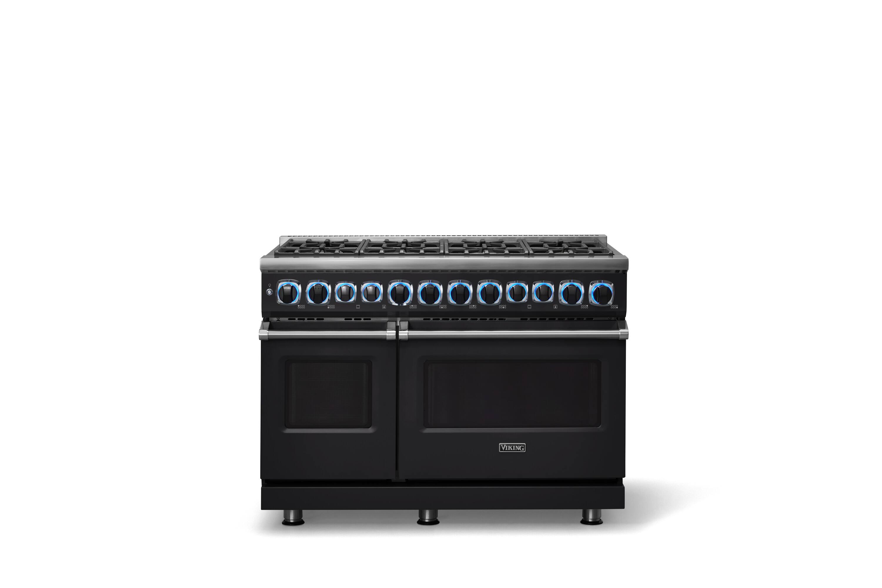 Alt View 4. Viking - 48"W. 7.3 Cu. Ft. 7Series Self-Clean LP Dual Fuel 8 Burner Range-Onyx - Onyx.