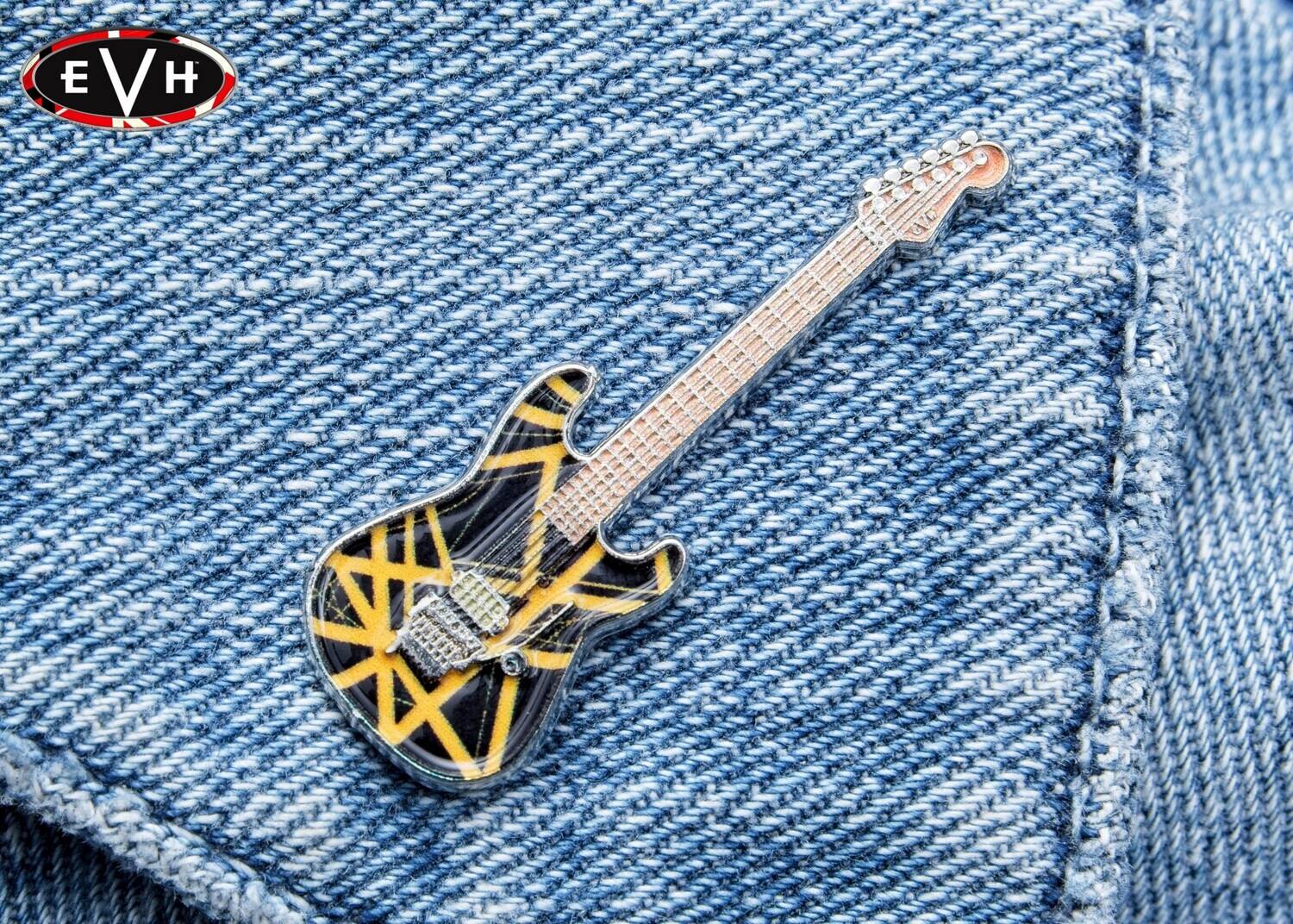 Alt View 1. PopMarket - Eddie Van Halen - EVH - Eddie Van Halen - Black & Yellow Bumblebee Guitar Pin - Multicolor.
