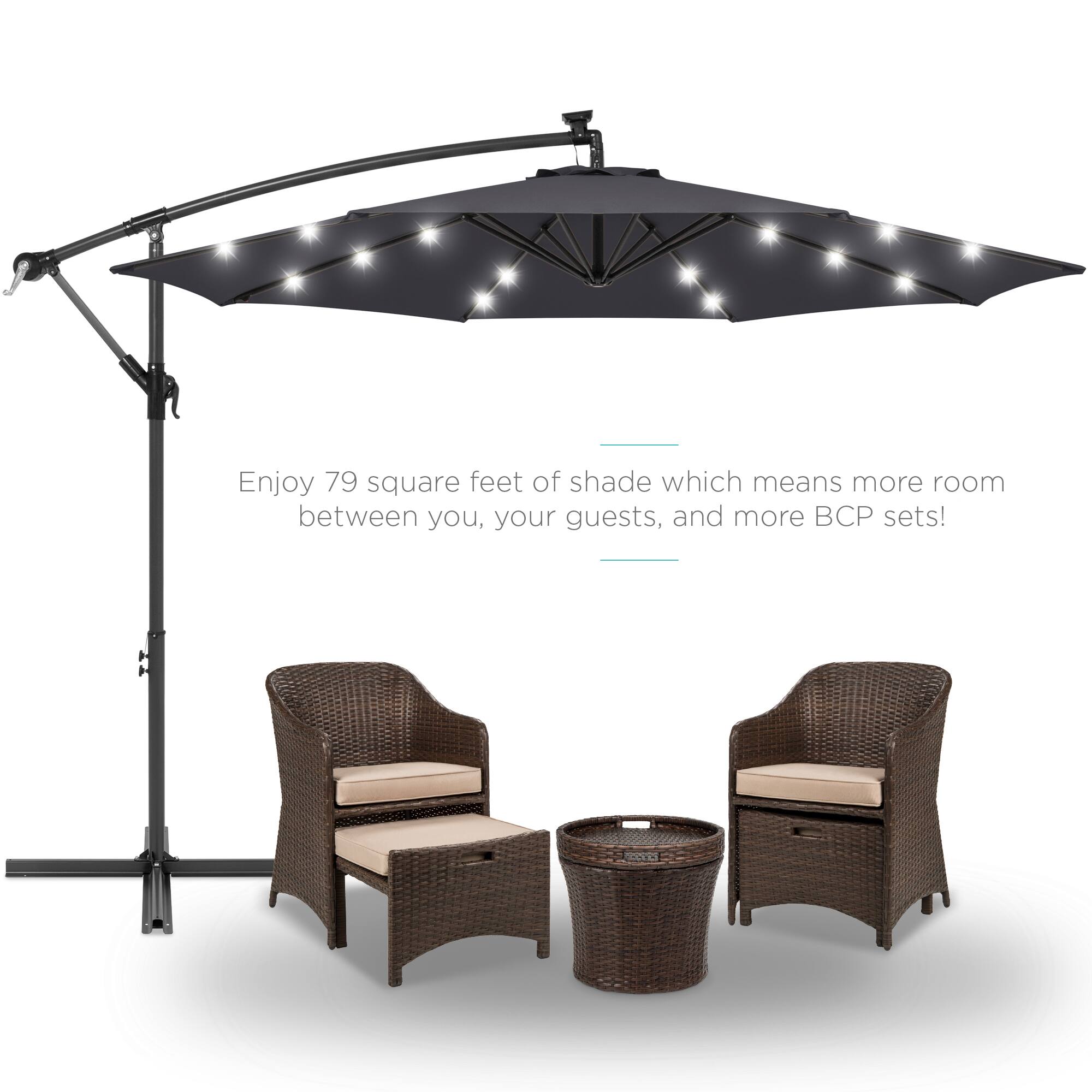 Enjoy 79 square feet of shade which means more room between you, your guests, and more BCP sets!