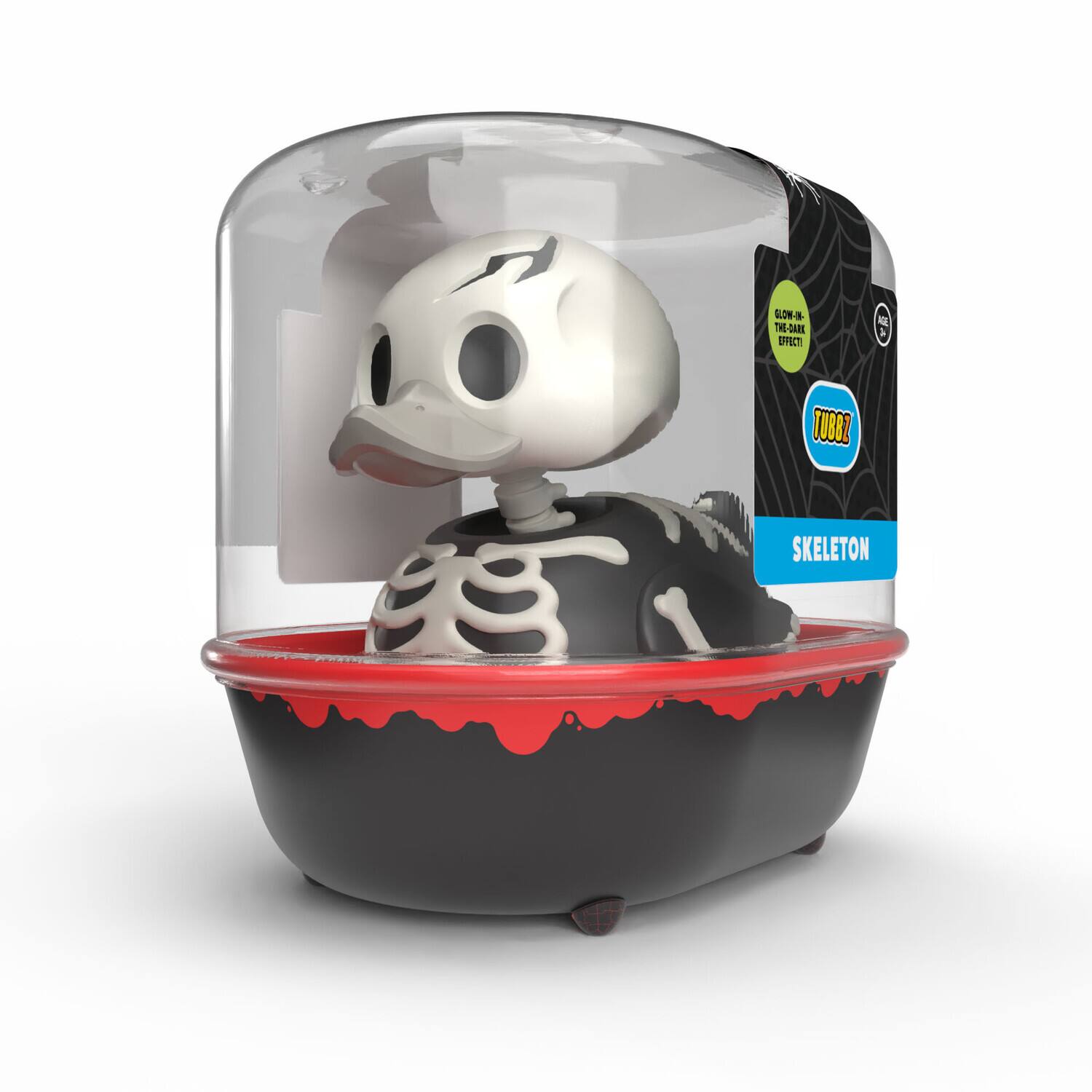 The text on the image reads:

- "GLOW-IN-THE-DARK EFFECT!"
- "TUG881"
- "SKELETON"