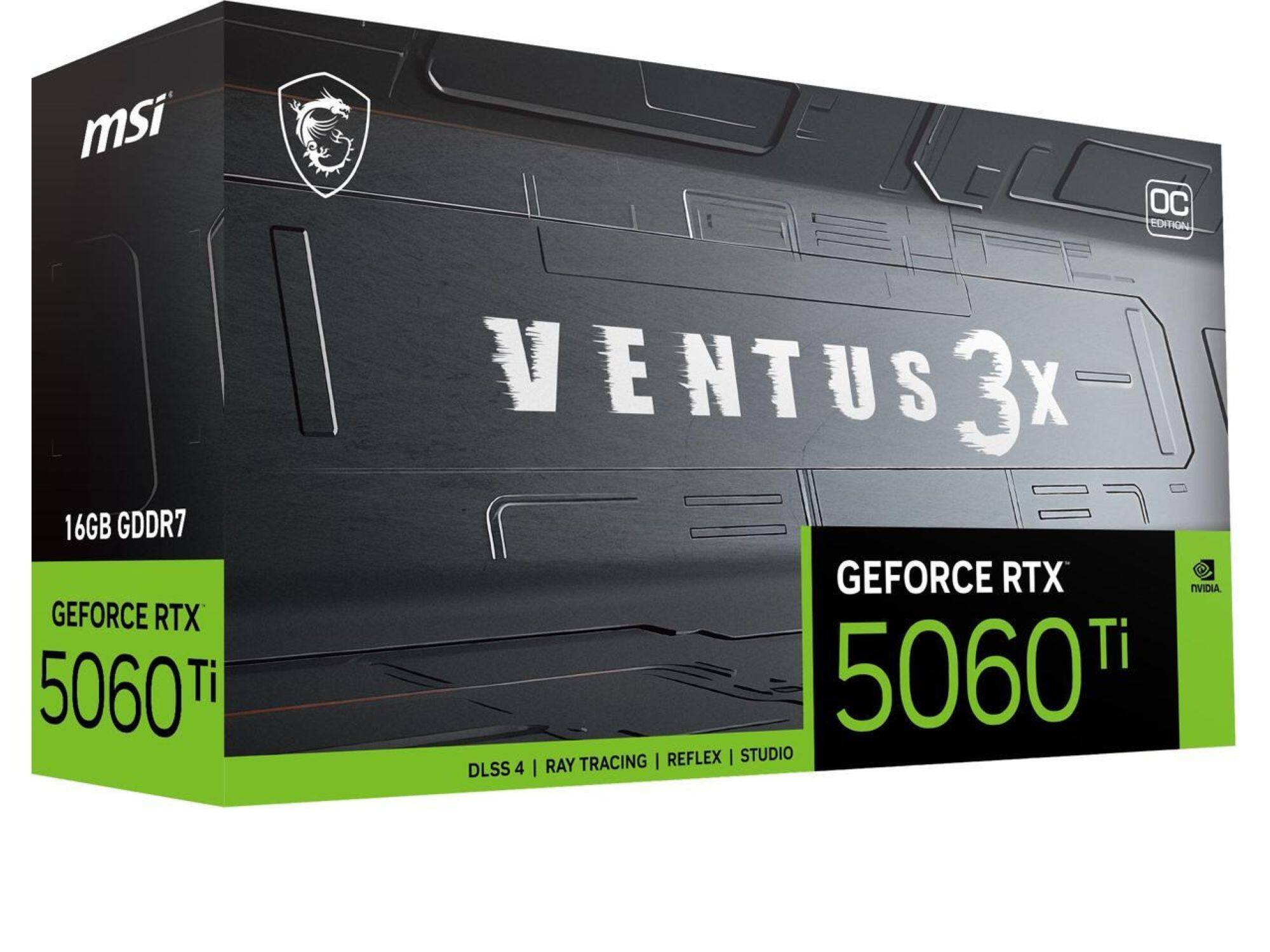 MSI NVIDIA GeForce RTX 5060 Ti 16G VENTUS 3X OC 16GB GDDR7 PCI
