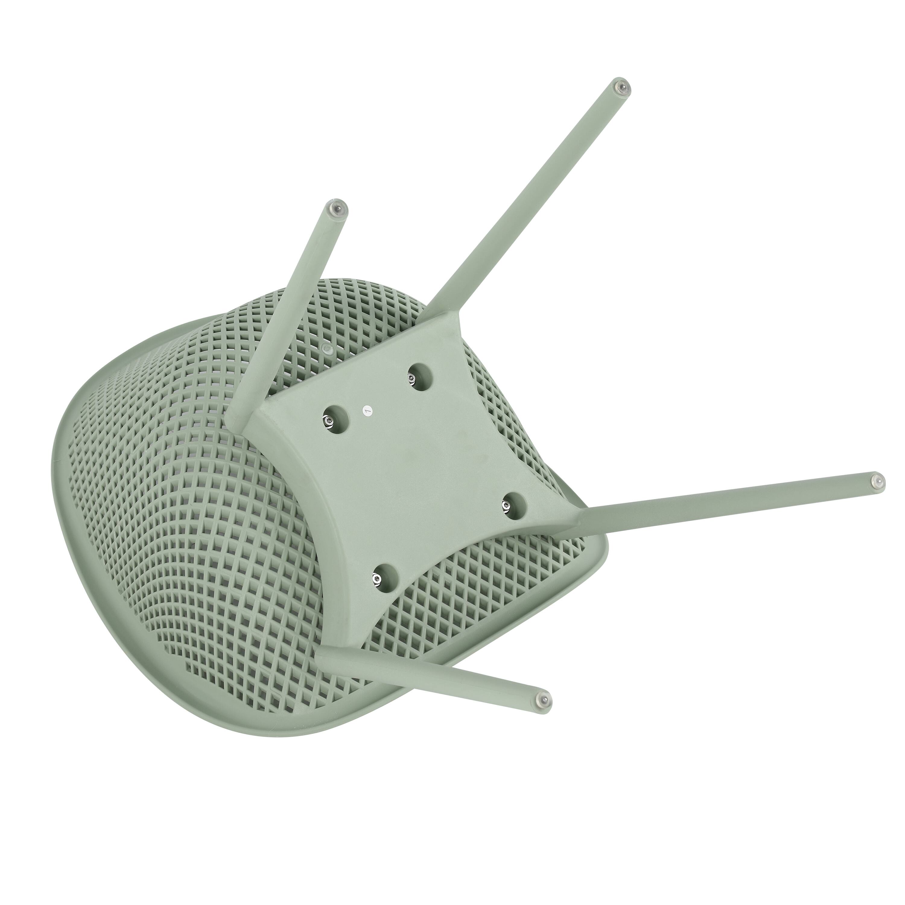 Alt View 7. Mondawe - 2pcs Modern PP Plastic Lounge Chairs - Pale Green.