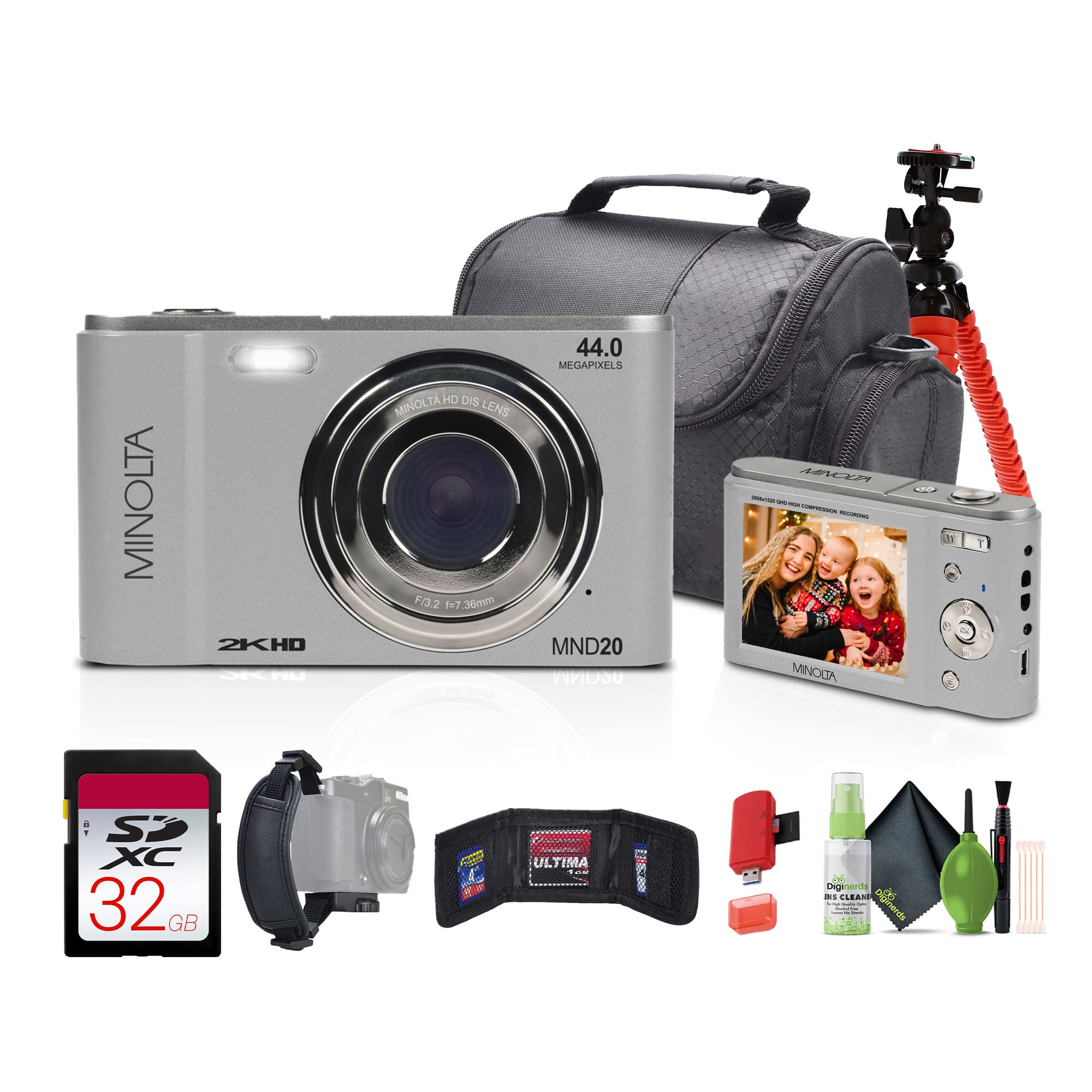 MINOLTA 2KHD nNU HD DIS MINOLTA LENS P/3.2 1-7 36mm HOA 44.0 MEGAPIXELS MND20 MMCER - - - - - - MINOLTA SP XC 32GB GB i UL ULTIMA - 9 F generdiaa i ELEARS 06 Derds