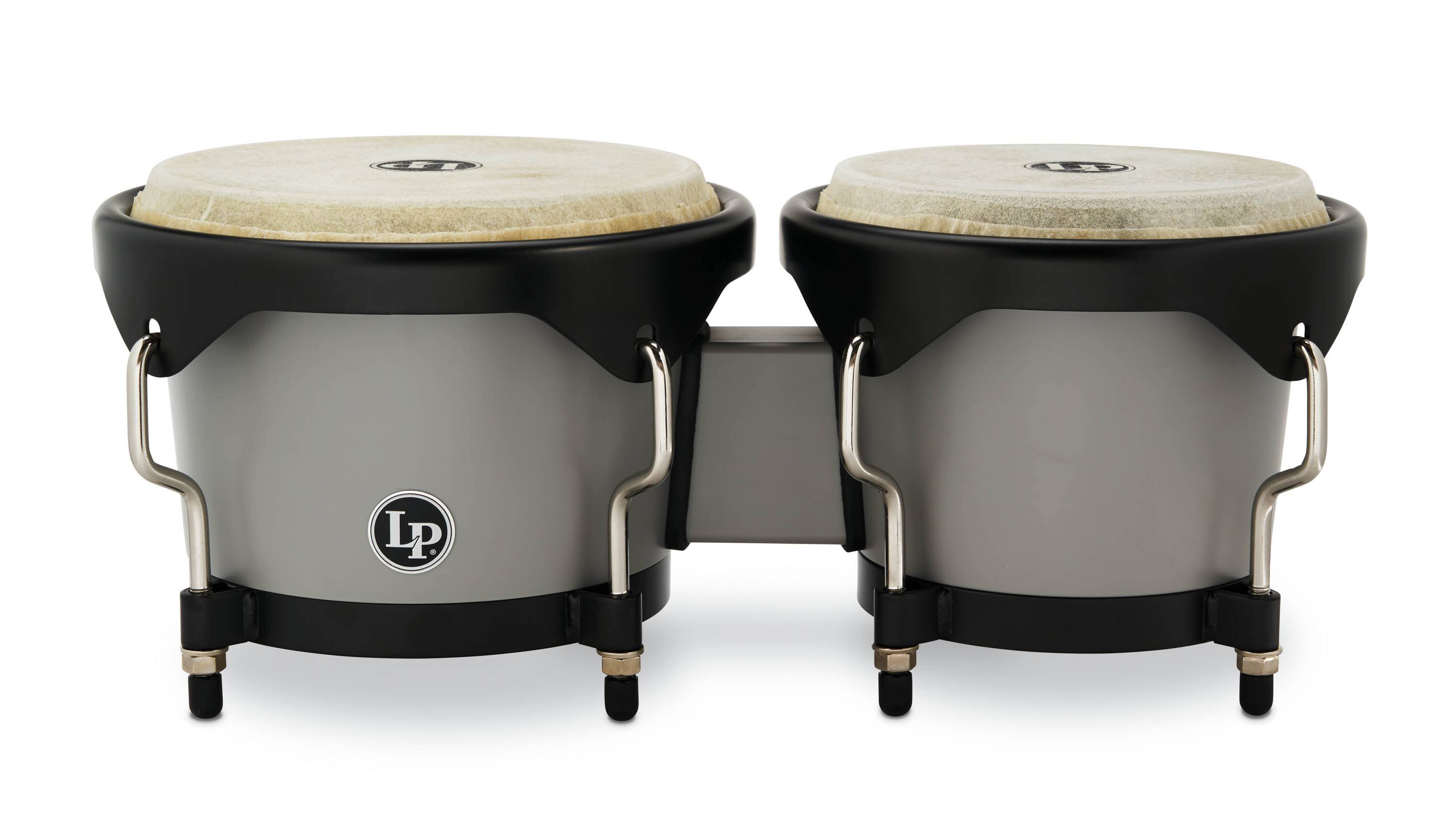 Angle. Latin Percussion - LP601D-SG-K Discovery Bongo Set – Slate Grey, 6.25 and 7.25 Inch, Includes Bag - Slate Grey.