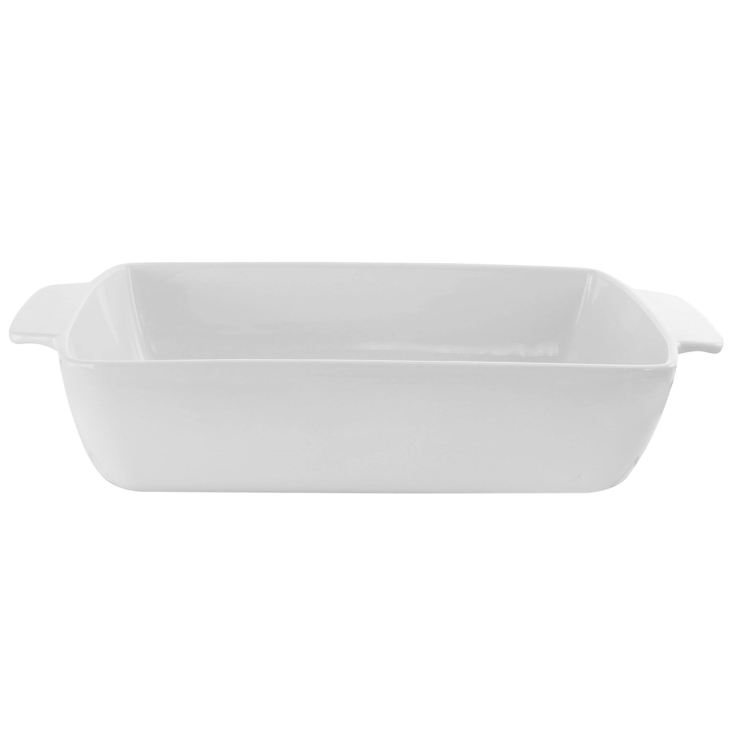 Alt View 7. Gibson - Gibson Elite 2 Piece Rectangle 15.5 Inch Stoneware Bakeware with Metal Rack - White.