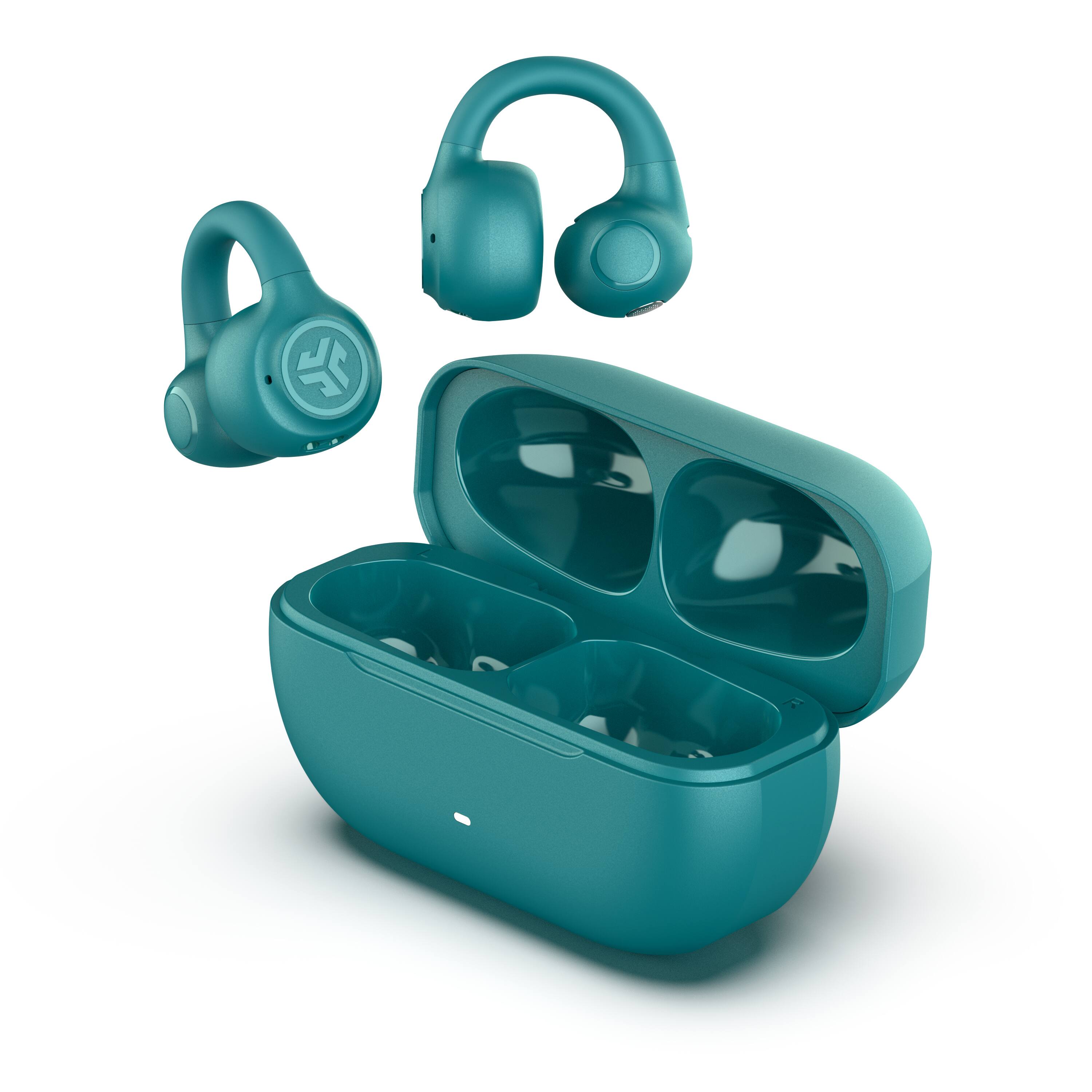 Angle. JLab - Flex Open - Clip True Wireless Earbuds - Teal.