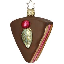 Inge Glas - Chocolate Cake German Glass Christmas Ornament FREE BOX - Brown