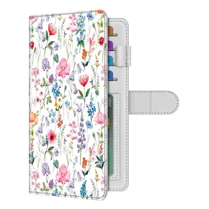 Front. Kitcheniva - RFID Blocking Checkbook & Credit Card Wallet Organizer Flower Fantasy - Flower Fantasy.