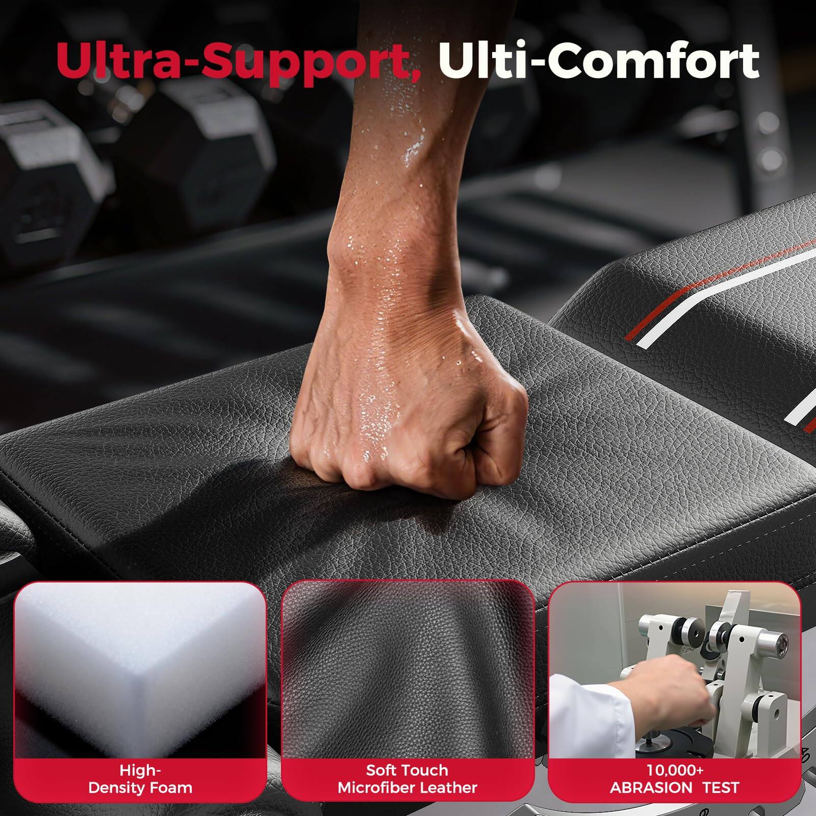 Ultra-Support, Ulti-Comfort

High-Density Foam

Soft Touch Microfiber Leather

10,000+ ABRASION TEST