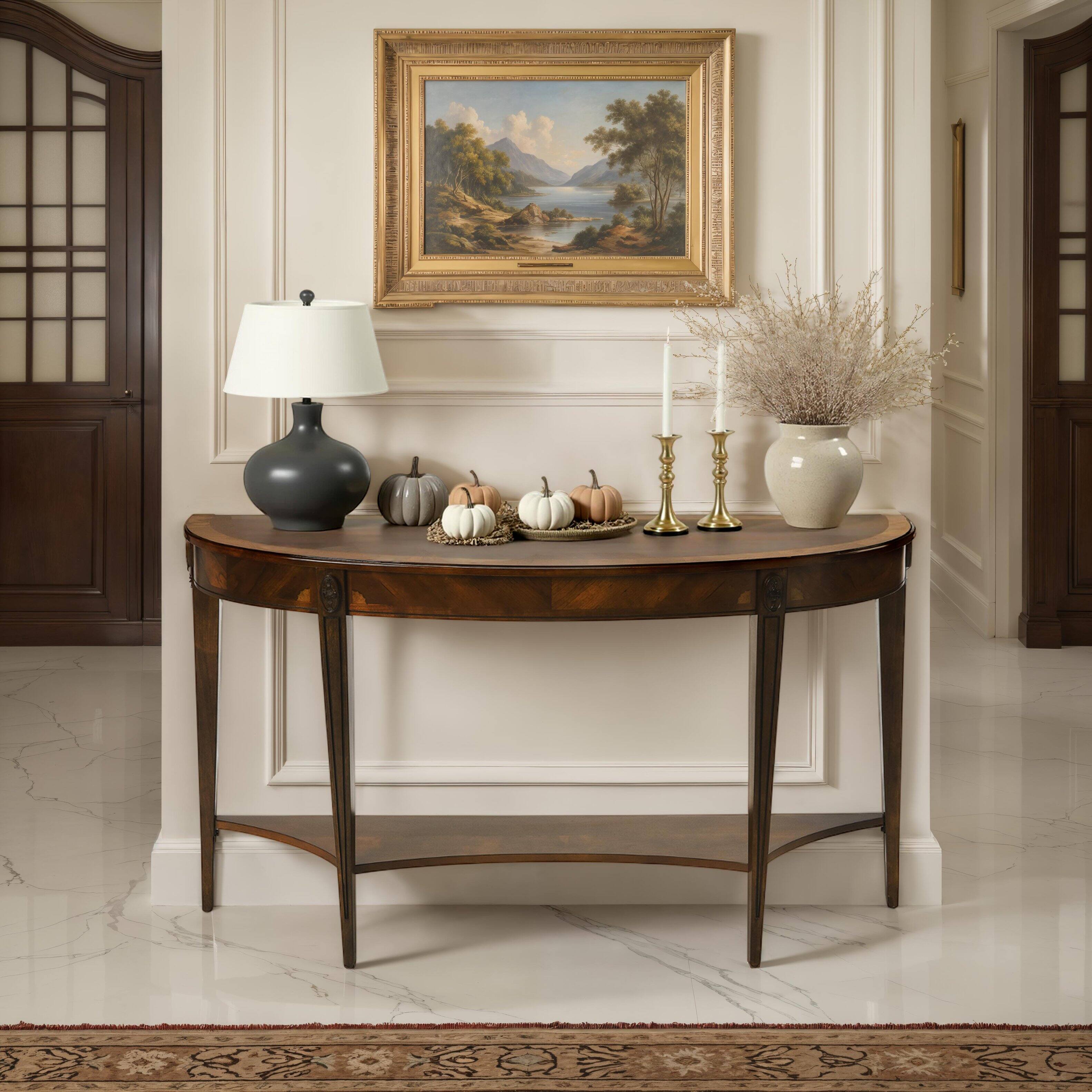 Alt View 3. Butler Specialty - Astor Nutmeg Demilune Console Table - Dark Brown.