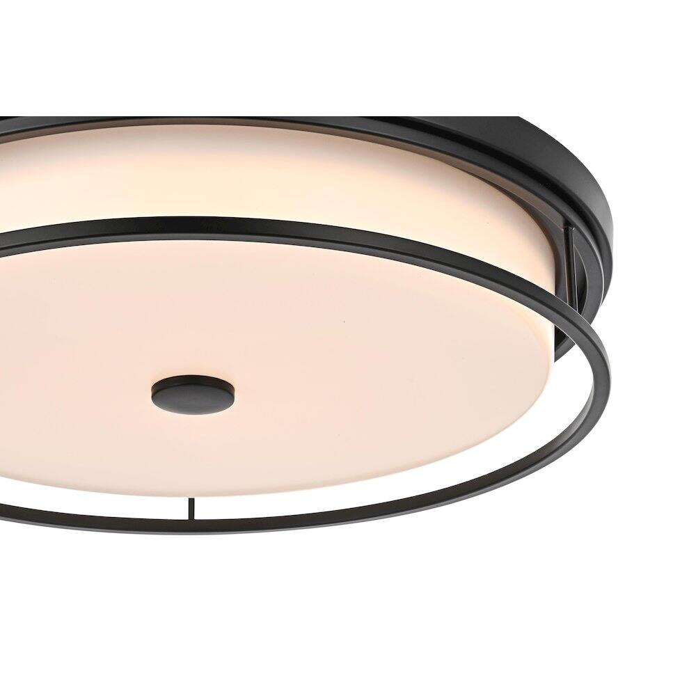 Alt View 2. Living District - Kolson 20 Inch Led Flush Mount Ceiling Light In Black - Black.